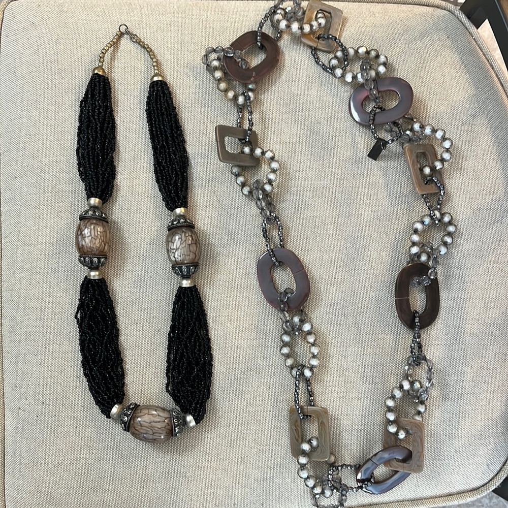 Two large Beaded statement necklaces